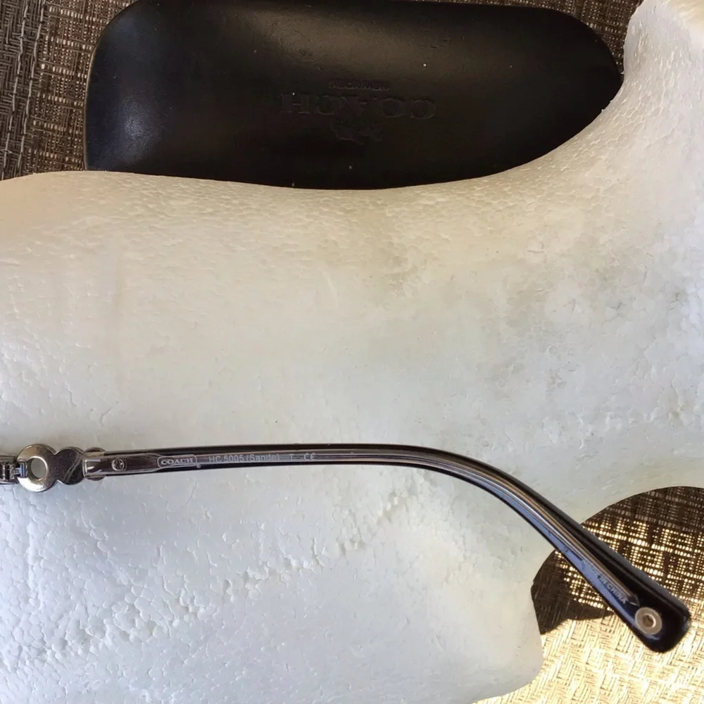 Coach Silver/Black Rectangle Eyeglasses Frames HC5005